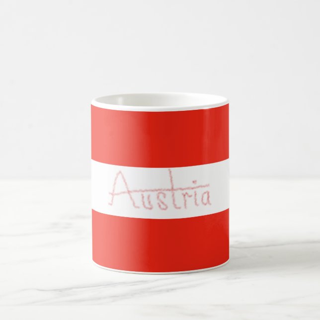 Austria - Flag and Script Coffee Mug (Center)