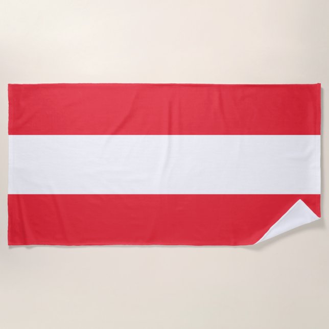 Austria Flag Beach Towel (Front)