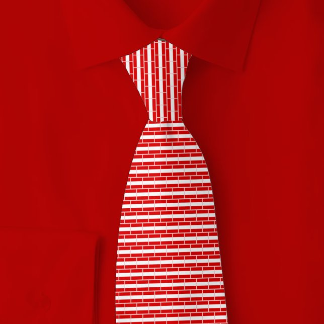 Austria Flag Brick Pattern Neck Tie (Creator Uploaded)