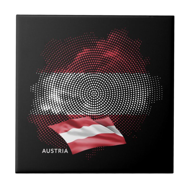 Austria flag ceramic tile (Front)