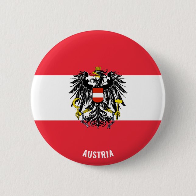 Austria Flag Charming Patriotic Button (Front)