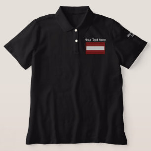 Austria Flag Custom Name Embroidered Polo Shirt