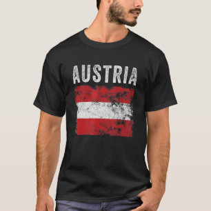Austria Flag Distressed Men Women Kids Austrian T-Shirt