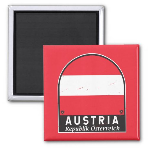 Austria Flag Emblem Distressed Vintage  Magnet