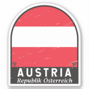 Austria Flag Emblem Distressed Vintage Sticker