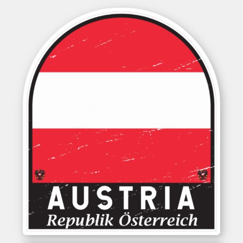 Austria Flag Emblem Distressed Vintage Sticker