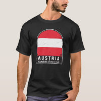 Austria Flag Emblem Distressed Vintage T-Shirt