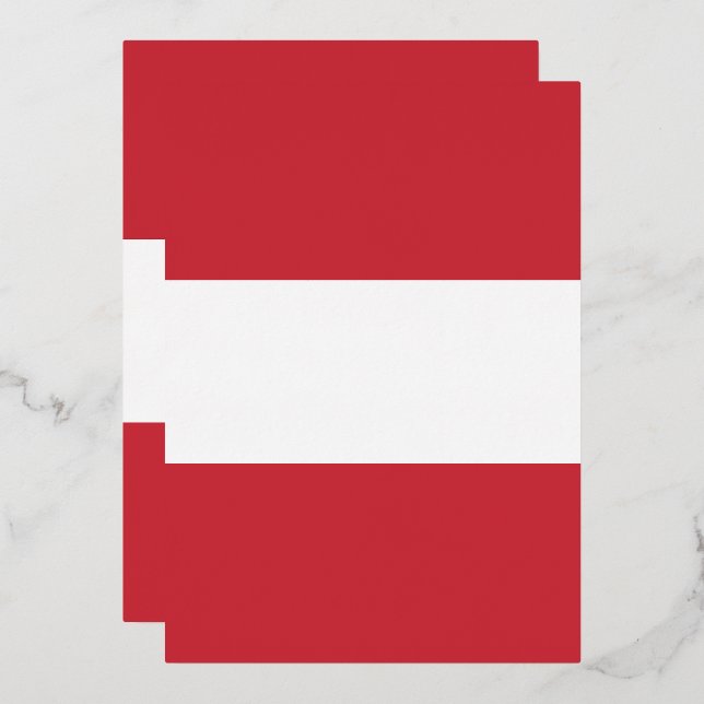 Austria flag foil invitation (Front/Back)