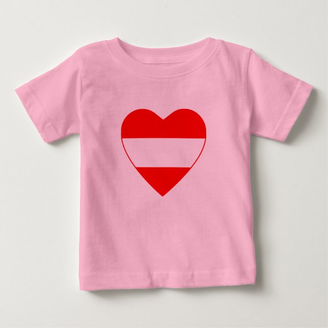 Austria Flag Heart T-Shirt (Front)