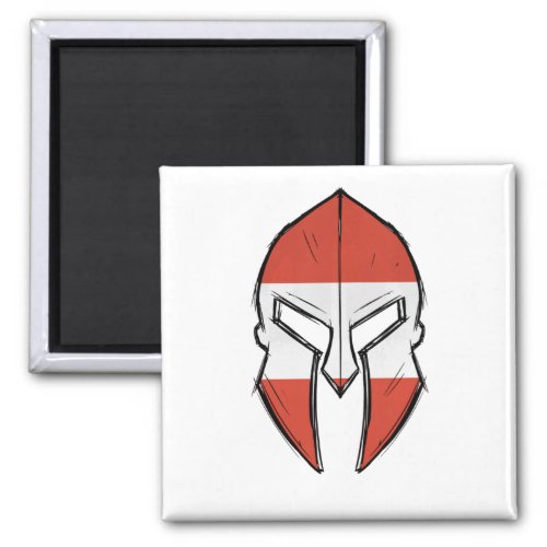 Austria flag in Spartan warrior Helmet Magnet