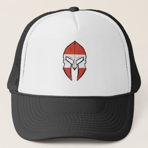Austria flag in Spartan warrior Helmet Trucker Hat