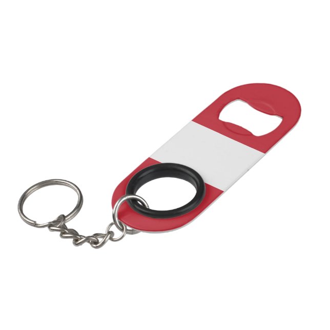 Austria flag keychain bottle opener (Front Angled)