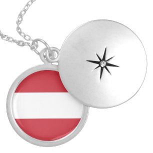 Austria flag locket necklace
