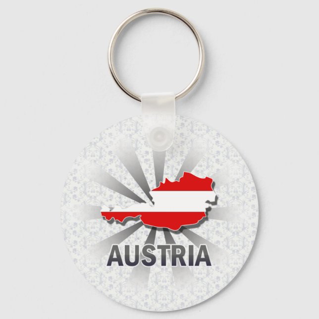Austria Flag Map 2.0 Keychain (Front)