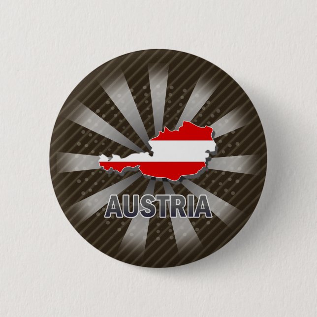 Austria Flag Map 2.0 Pinback Button (Front)