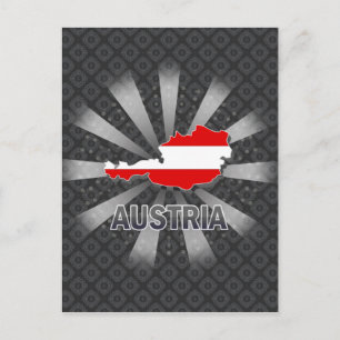 Austria Flag Map 2.0 Postcard