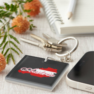 Austria flag map keychain