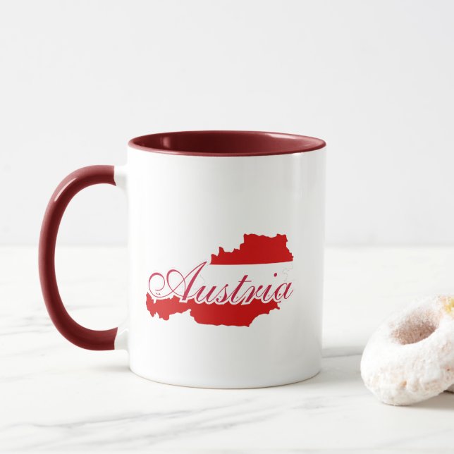Austria flag map mug (With Donut)