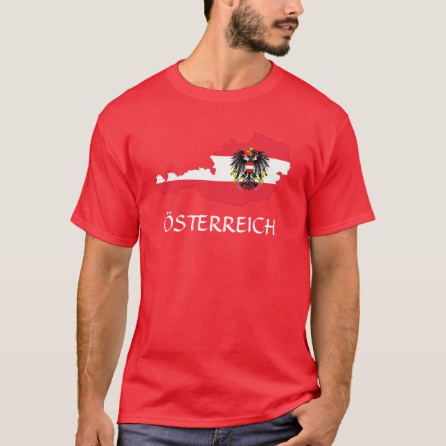 Austria Flag Map "Österreich" T-Shirt (Front)
