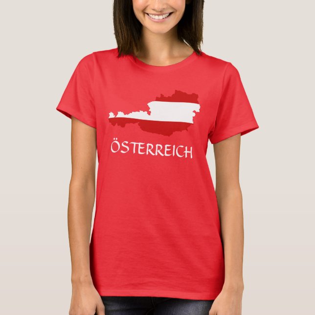 Austria Flag Map "Österreich" T-Shirt  (Front)