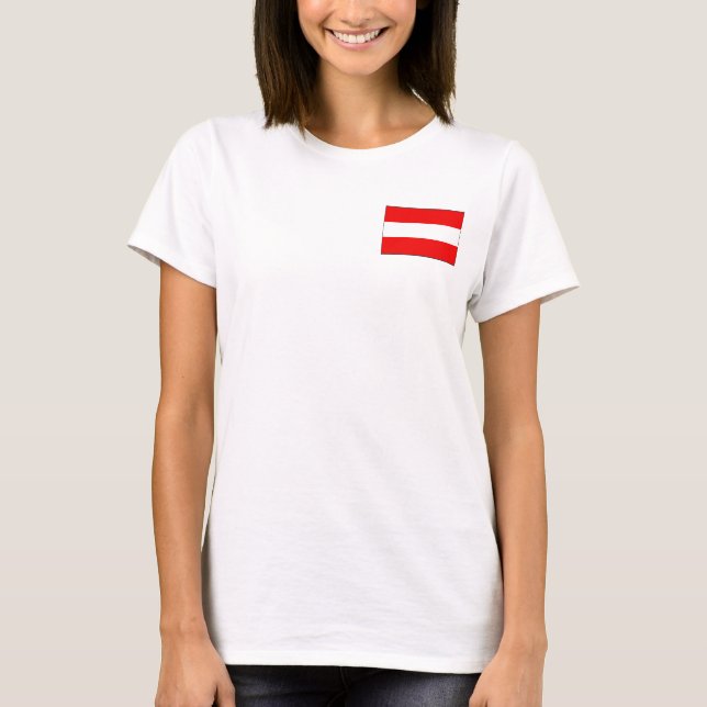 Austria Flag + Map T-Shirt (Front)
