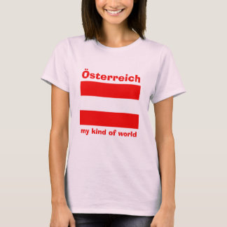 Austria Flag + Map + Text T-Shirt