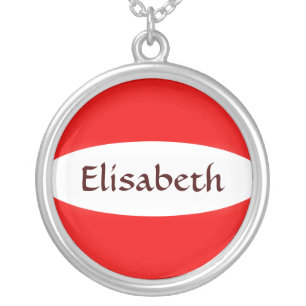 Austria Flag + Name Necklace