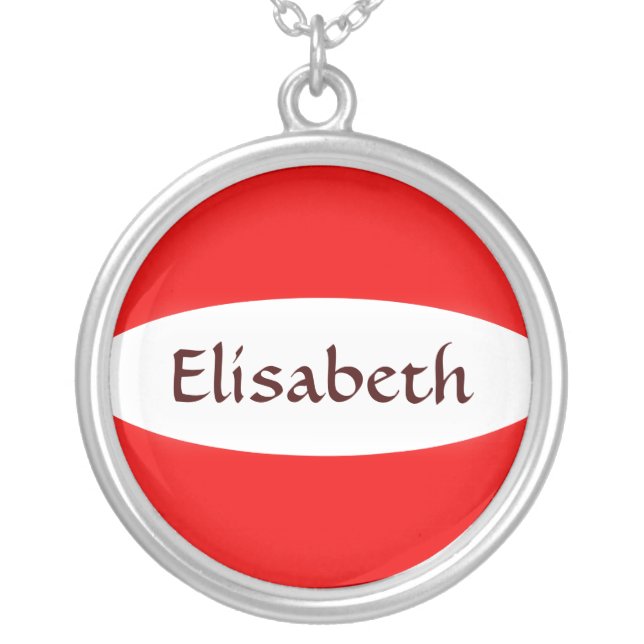 Austria Flag + Name Necklace (Front)