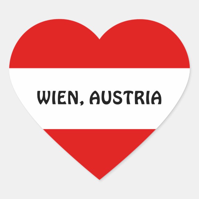 AUSTRIA: Flag of Austria--Wien Heart Sticker (Front)
