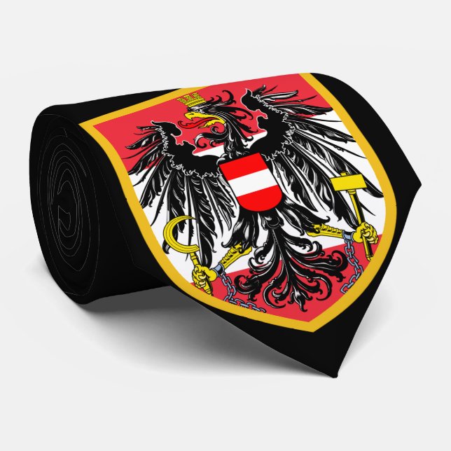Austria Flag - Österreich Arm Neck Tie (Rolled)