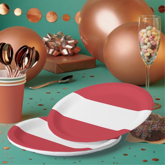 Austria flag paper plates (Multi)