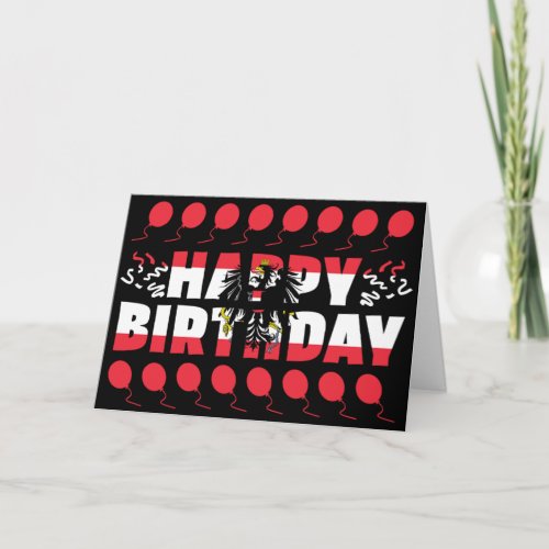 Austria Flag Patriotic Birthday Card