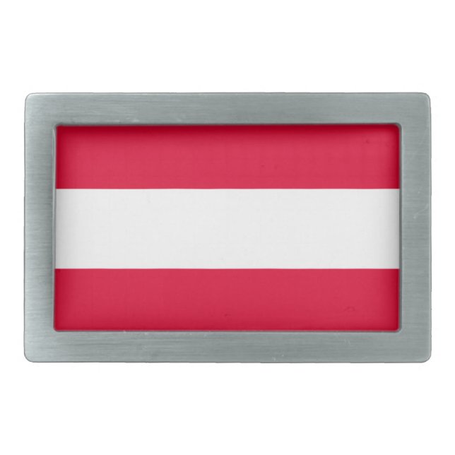 Austria Flag Rectangular Belt Buckle (Front)