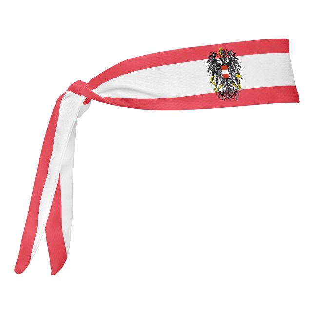 Austria Flag Red White Coat of Arms Tie Headband (Rotate 270)