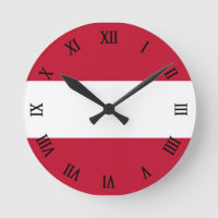 Austria flag round clock
