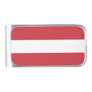 Austria flag silver finish money clip