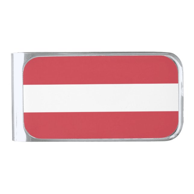 Austria flag silver finish money clip (Front)