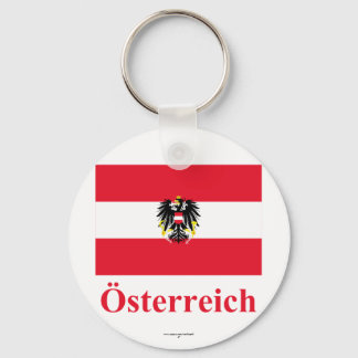 Austria Flag with Name in German Keychain