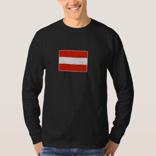 Austria Flag With Vintage Austrian National Colors T_Shirt