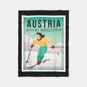 Austria For Skiing Pistensau & Skihaserl Get O Fleece Blanket