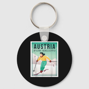 Austria For Skiing Pistensau & Skihaserl Get O Keychain