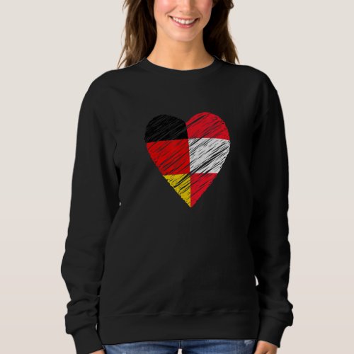 Austria Germany Heart German Flag Austrian Flag Lo Sweatshirt