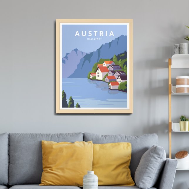 Austria Hallstatt Mountain Village Framed Art (Living Room 3)