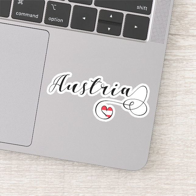 Austria Heart Flag Sticker (Detail)