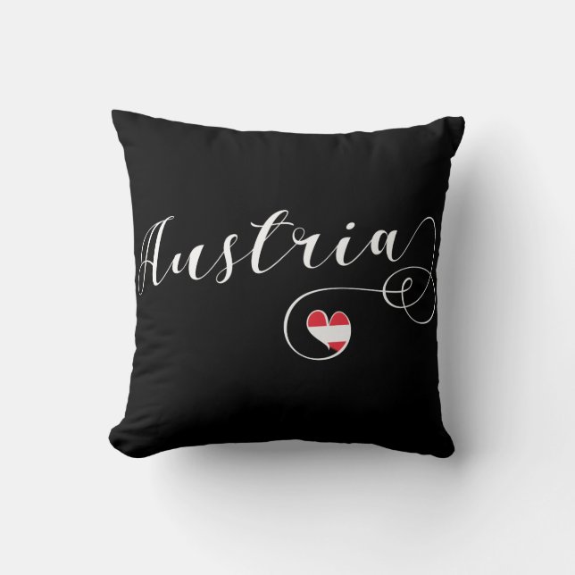 Austria Heart Throw Pillow, Vienna Throw Pillow (Front)