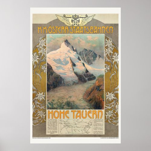 Austria Hohe Tauern Vintage Travel Poster 1910