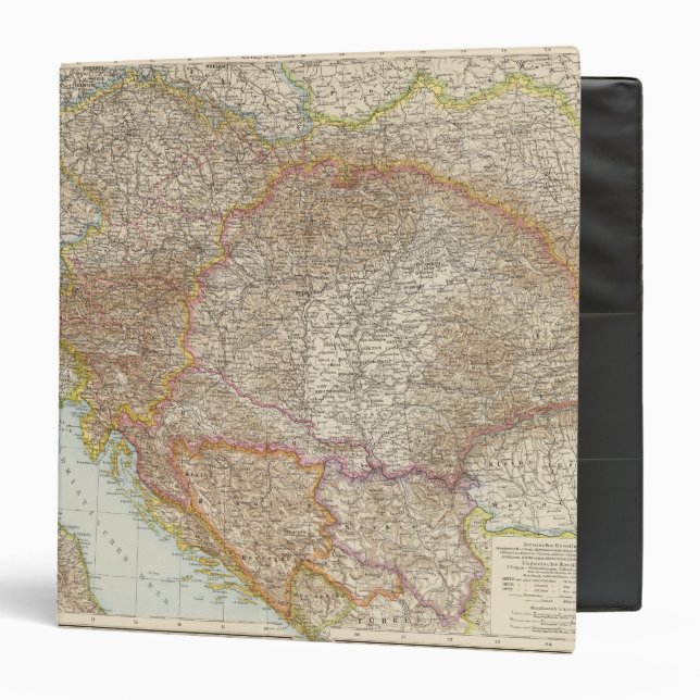Austria Hungarian Empire Map 3 Ring Binder (Front/Inside)