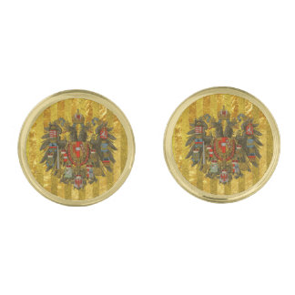 Austria Hungary Crest on Gold Cufflinks