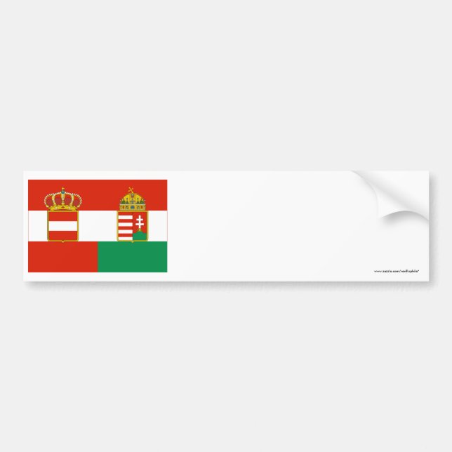 Austria-Hungary Flag (1869-1918) Bumper Sticker (Front)