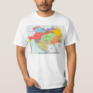 Austria-Hungary Map of Ethnic Diversity in 1910 T-Shirt